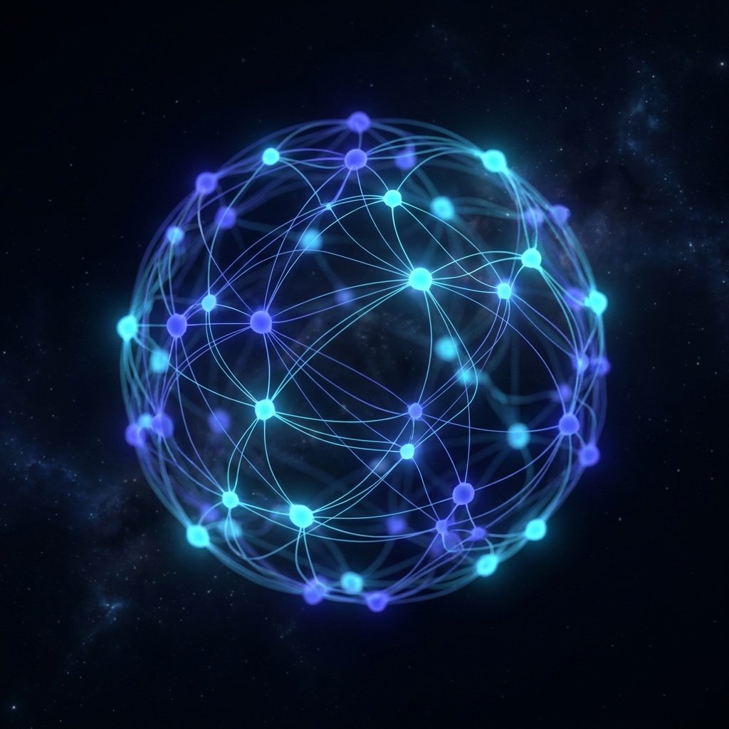 Una red orbital de nodos conectados